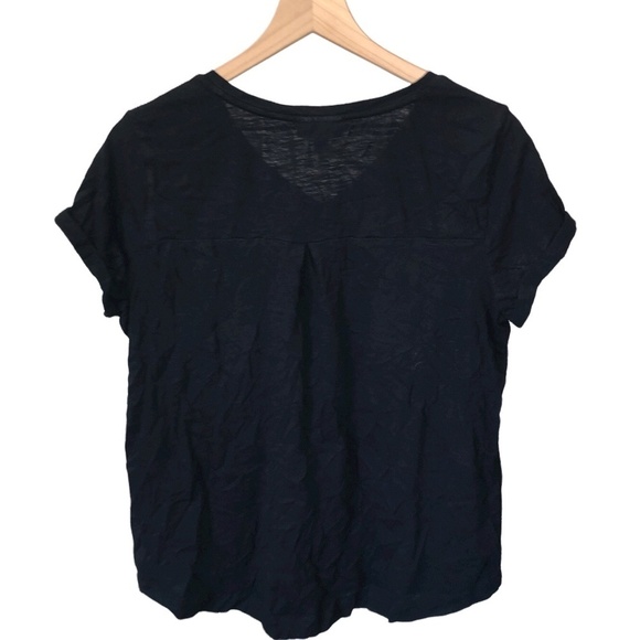 Style & Co Black Short Sleeve Shirt Lightweight T-Shirt Pocket Petite Top - Picture 2 of 7